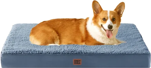 Miniatura 55 de EHEYCIGA Cama ortopédica de espuma para perros grandes, 35 pulgadas de largo x 23 pulgadas de ancho x 3.5 pulgadas de alto, gris claro
