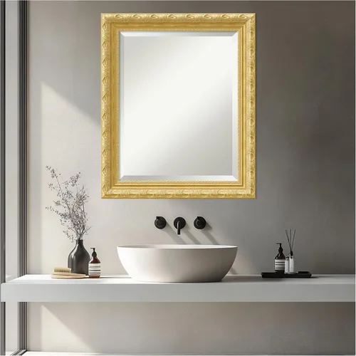 Miniatura 9 de Amanti Art 24x20 Bathroom Vanity Mirror, Versailles Gold Wood Frame, Rectangular Wall Mirror, Beveled Edge, Hangs Horizontally or Vertically