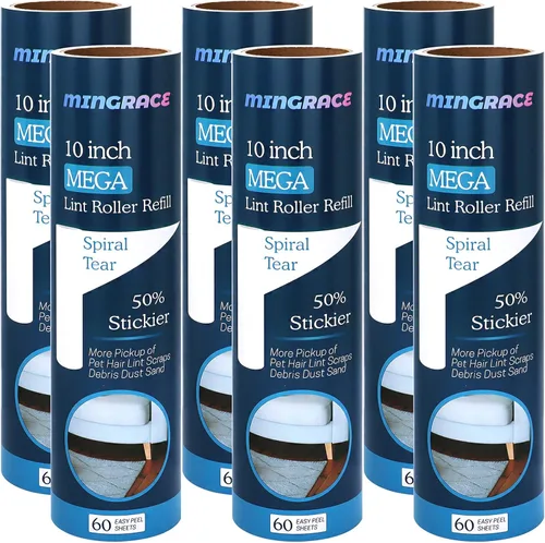 Recambios de rodillo de pelusa de 10 pulgadas compatibles con Evercare Smart Design Layers grandes Mega Rodillos de pelusa y más, 50% más de