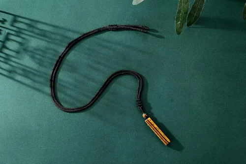 Miniatura 2 de XIANNVXI Collar de barra para hombre, collar de cristal curativo negro, cuerda ajustable, piedras preciosas naturales, rectángulo, simple y fresco