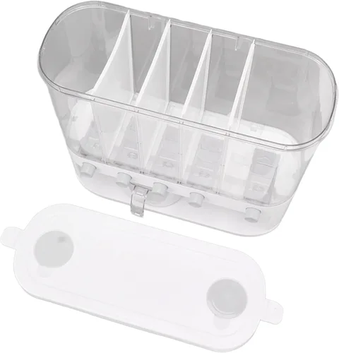 Miniatura 9 de Dispensador de alimentos secos de 5 rejillas, dispensador de cereales transparentes de 16.1 x 6.3 x 13.2 pulgadas con tapa extraíble, recipiente