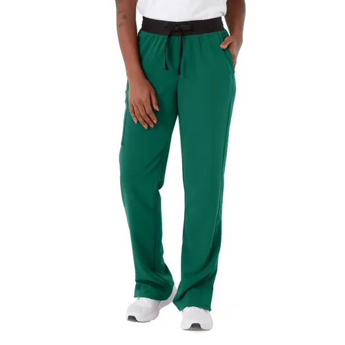 Miniatura 18 de ave. Varick - Pantalón médico de tiro medio para mujer, pierna recta, seis bolsillos, color azul caribeño, talla S
