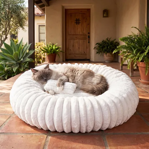 Miniatura 9 de Cama para perros pequeños y medianos, lavable y autocalentable, para gatos de interior, cama mullida de piel de conejo para mascotas para cachorros