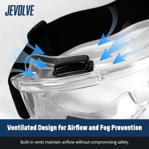 Miniatura 6 de Gafas de seguridad protectoras antivaho con lente transparente Visión amplia con diadema elástica ajustable perfecta para senderismo, surf, gafas