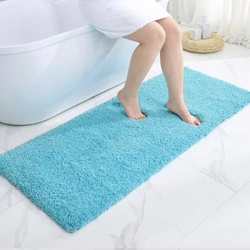 Miniatura 29 de Disolla Alfombras pequeñas para baño 17x24 antideslizante, alfombra de baño blanca esponjosa para el suelo del baño, lavable a máquina, alfombra