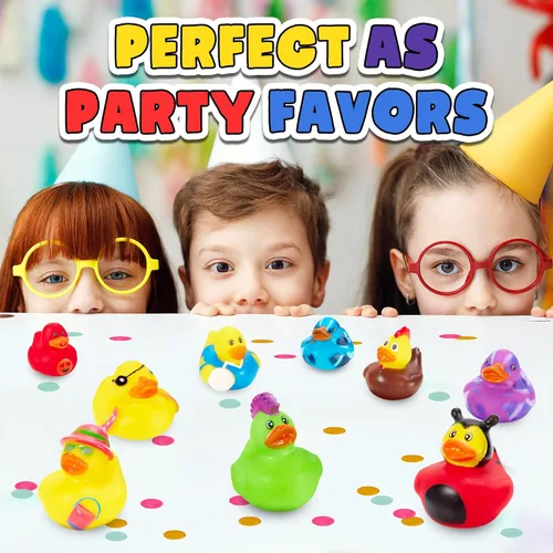 Miniatura 6 de Playbees Surtido de patos de goma para niños, paquete de 25 unidades, juego sensorial, alivio del estrés, relleno de calcetines, regalos