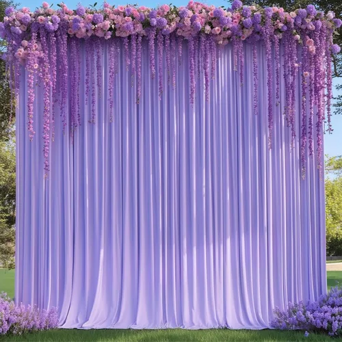 Miniatura 58 de Cortinas de fondo azul bebé de 8 x 10 pies para bodas, cortinas de fondo de poliéster sin arrugas, para baby shower, fiestas de cumpleaños