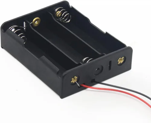 Miniatura 4 de Caja de batería negra 18650, 4 soportes de batería 18650, 3 × 18650 caja de almacenamiento de batería con cables negros y rojos, para proyectos