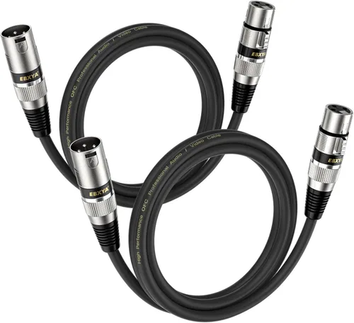 Miniatura 12 de EBXYA Paquete de 10 cables XLR XLR macho a hembra de 3 pines, cable de conexión de micrófono de 3 pines, cable de iluminación compatible