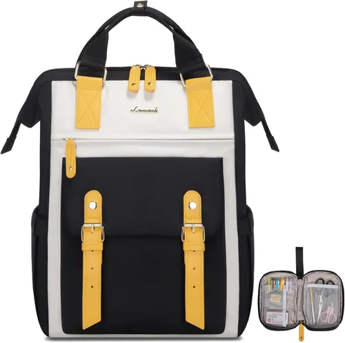 Miniatura 32 de LOVEVOOK - Mochila para laptop de mujer, bolsa de trabajo, viaje, computadora, mochila para maestra o enfermera, bolsa para libros, beige verde