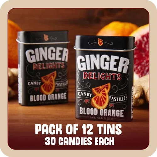 Miniatura 5 de Ginger Delights Dulces de Naranja Sanguina Raíz de Jengibre Molido Genuina, Sabores Naturales Certificado Kosher, Vegano, Sin Gluten Sin