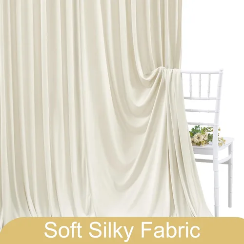 Miniatura 6 de Cortina de fondo beige de 10x10 para bodas y fiestas, cortina de fondo beige sin arrugas para fotos, cortinas de fondo para decoración de baby Gris