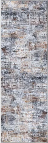 Miniatura 678 de IOHOUZE Alfombra abstracta lavable de 3 x 12 pies para pasillos, antideslizante para cocina, camino de entrada de lana sintética para interiores