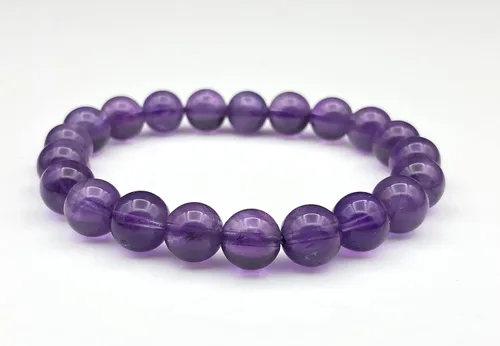 Miniatura 2 de Pulsera elástica con cuentas de amatista natural, Gema, Amatista