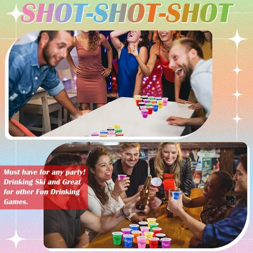 Miniatura 5 de Lounsweer 100 vasos de plástico de 2 onzas, vasos desechables de 2 onzas, mini vasos de fiesta de 2 onzas para despedida de soltera, cumpleaños