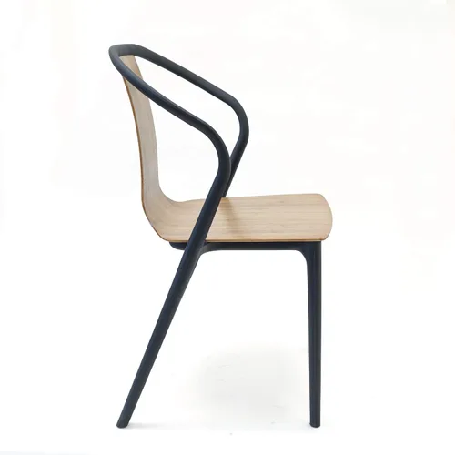 Miniatura 2 de Silla moderna de silla WM-300-Midcent-WL para café, de mediados de siglo, en nogal
