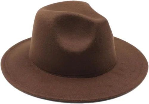 Miniatura 6 de Sombrero clásico de ala ancha para niños, sombrero de fieltro Panamá para niños y niñas Rojo vino