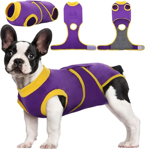 Miniatura 10 de Kuoser Traje de recuperación de cirugía para perros, traje de recuperación para perros machos hembras, mameluco para perro después de la cirugía