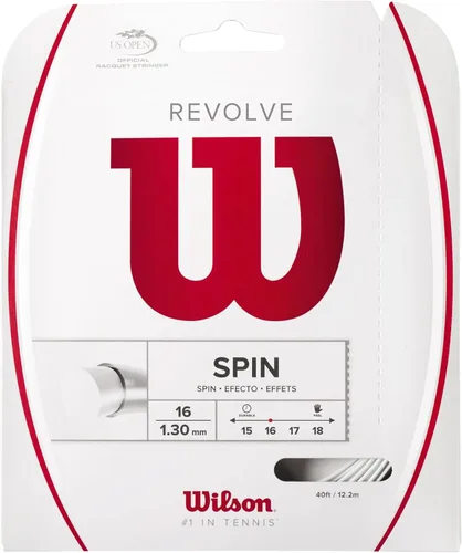 Wilson Juego de cuerdas de tenis Revolve 16, color blanco