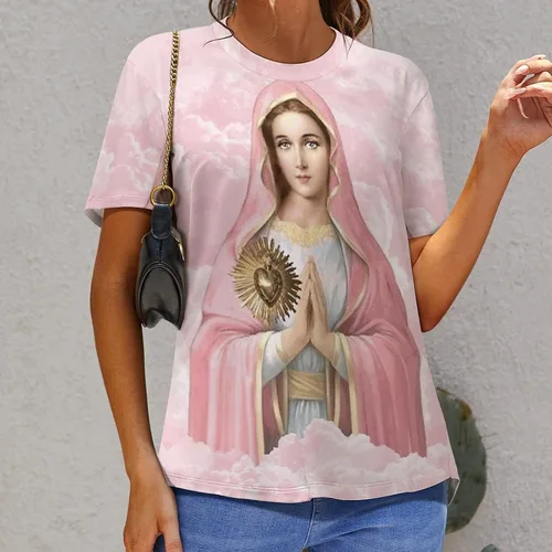 Miniatura 7 de Nuestra Señora de Guadalupe Virgen María Mujeres Mexicanas Camiseta con estampado completo