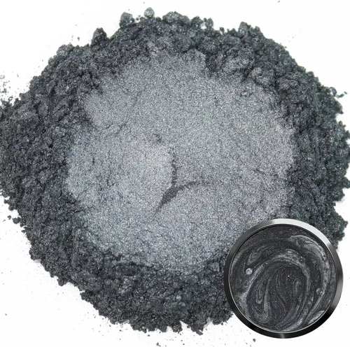 Miniatura 2 de Matio Polvo de Mica Gris para Resina Epoxi, 1.8oz/50g Polvo de Mica de Efecto Nacarado Pigmento de Color Natural para Fabricación de Jabón, Bomba