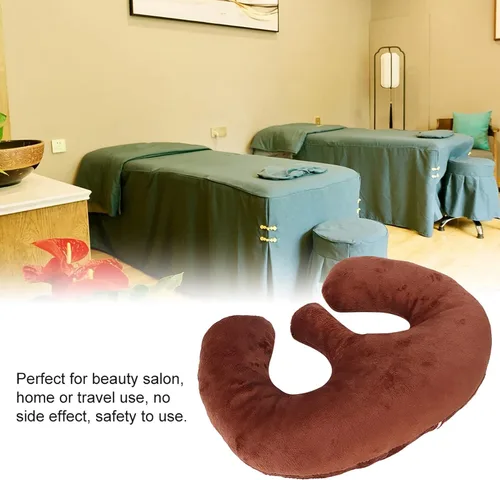 Miniatura 7 de Dioche Almohada de apoyo para senos de salón de belleza, cojín de masaje para mesas de masaje para aliviar la tensión del tratamiento (café oscuro)