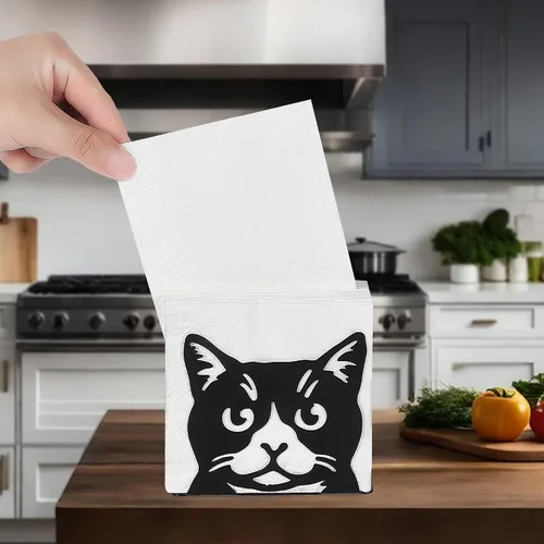 Miniatura 2 de Servilletero para mesa, servilleteros de metal para cocina, comedor, granja, cóctel, picnic, bar, rústico, moderno soporte para todas las Gato
