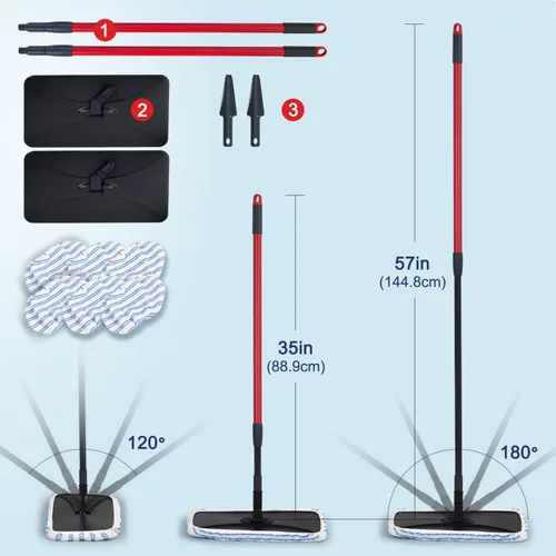 Miniatura 4 de Matthew - Dos combinaciones de mopa de microfibra compatibles con mopa de microfibra Hardwood Floor'N More, lavables de 15 x 8 pulgadas, 6 repuestos