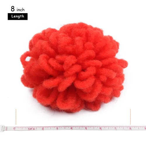 Miniatura 4 de Yinmei Baibian Loc Cola de Caballo con Cordón Moño de Pétalos Moños de Rastas Afro Rojas Cola de Caballo Rizado Hinchado Trenza Colas de Caballo