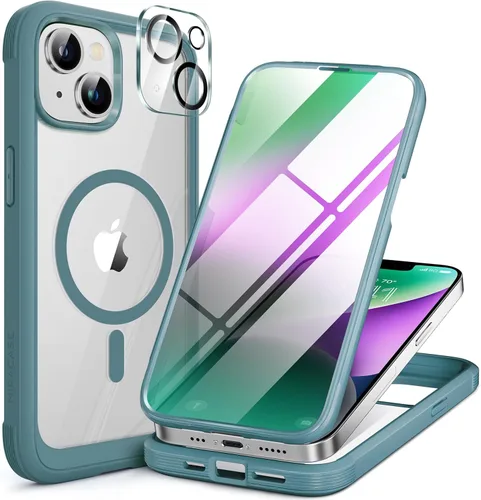 Miniatura 264 de Miracase Funda para iPhone 13 de 6.1 pulgadas, [sin burbujas] funda de teléfono de cuerpo completo con pantalla de vidrio completa integrada, sin