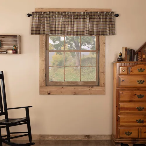 Miniatura 12 de VHC Brands Rustic & Lodge - Cortinas para ventana de cocina, par de festones Wyatt, marrón caqui