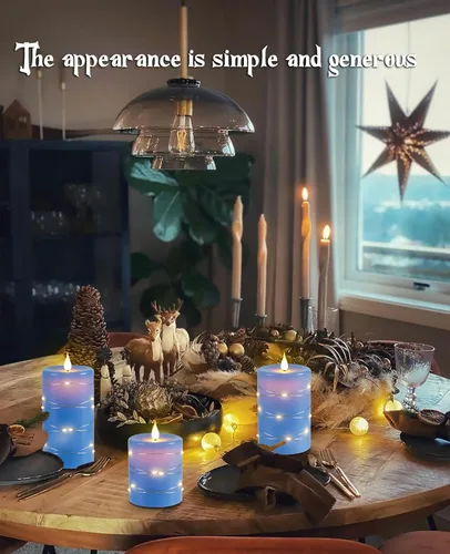 Miniatura 3 de Upinmz Velas parpadeantes sin llama con cadena de luces integradas, velas que funcionan con pilas con control remoto y temporizador, velas LED