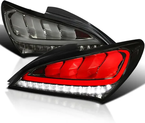 Miniatura 10 de Spec-D Tuning Negro carcasa transparente lente secuencial LED luces traseras para Hyundai Genesis Coupe 2Dr 2010-2016 Conjunto de luces traseras