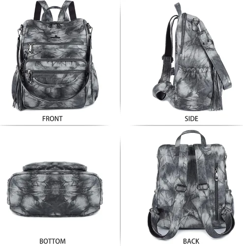 Miniatura 19 de Bolsos mochila monedero de piel sintética para mujer, bolsas con zíper, mochilas de hombro casuales