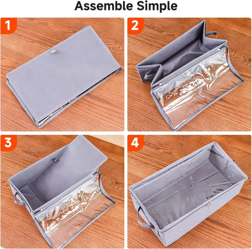 Miniatura 5 de Caja de almacenamiento VHS – Pack de 2 organizadores de cintas de casete con tapa de PVC transparente – Caja de almacenamiento apilable que contiene