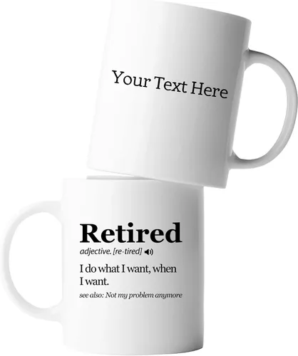 Miniatura 9 de Panvola Taza con texto en inglés "Retired Definition I Do What I Want When I Want Retirement Mug Not My Problem Anymore Going Away", regalo