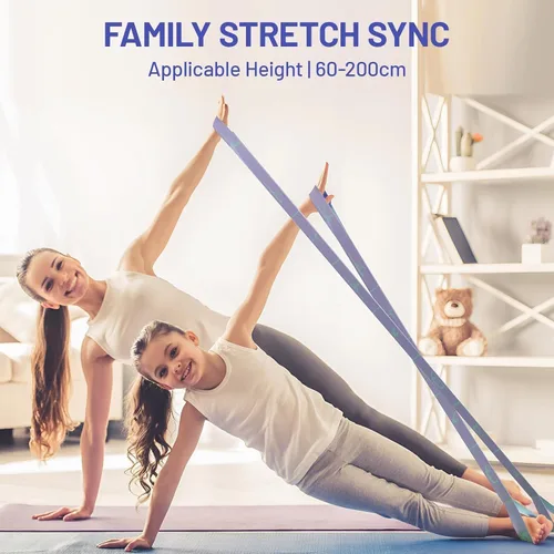 Miniatura 5 de Slim Panda Correa elástica, flexibilidad, bandas elásticas de baile, correa elástica de yoga con 9 bucles para terapia física, pilates, yoga, Púrpura