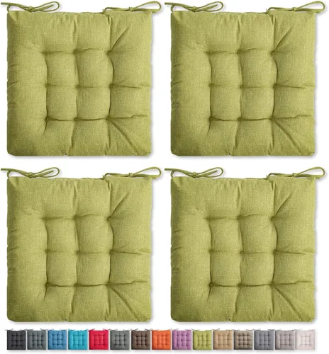 Miniatura 8 de SQUARE MOON Paquete de 4 cojines para silla, cojines de asiento, almohadillas para silla, tapete para silla de interior y exterior, sillas de Beige
