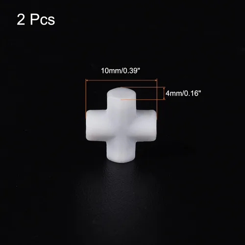Miniatura 2 de MECCANIXITY Agitador magnético mezclador barra de agitación barra 10 mm (0.39 ") forma de cruz imán de recubrimiento blanco para laboratorio 2 piezas