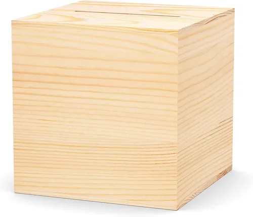 Alcancía creativa para adultos con dinero real, caja de dinero de madera natural, solo puede salvar la alcancía que no se puede sacar (natural, 4.72