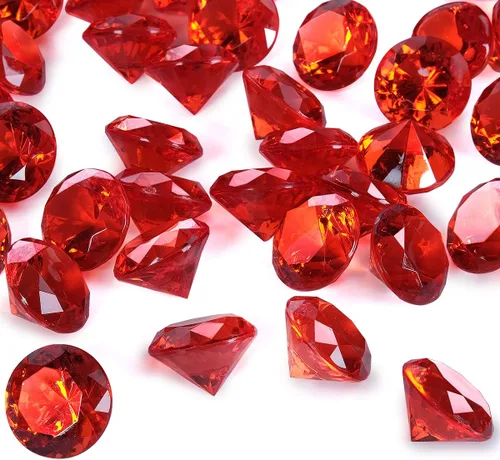 Babenest - Relleno de jarrón de gemas falsas de diamantes acrílicos, 240 piezas de diamantes de imitación de 3/4 pulgadas, joyas de cristal para Rojo
