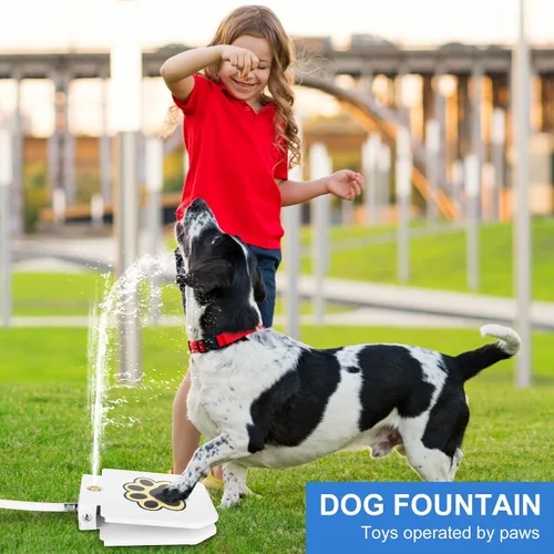Miniatura 2 de Fuente de agua para perros, dispensador de mascotas activadas con patas al aire libre, rociador de agua para perros con manguera de 39.4 pulgadas