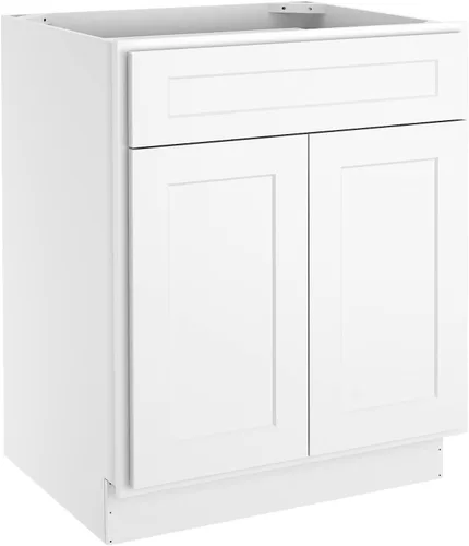 Miniatura 42 de LOVMOR Armarios de base de cocina, armario de almacenamiento aparador, gabinete de entrada con 1 cajón y estante ajustable, 24 pulgadas de ancho x