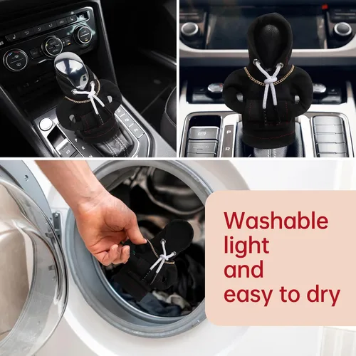 Miniatura 4 de Yajeea Sudadera con Capucha para Palanca de Cambios de Coche, Graciosa Sudadera Mini para Decoración de Coche, Cubierta Universal y Cálida para Pomo