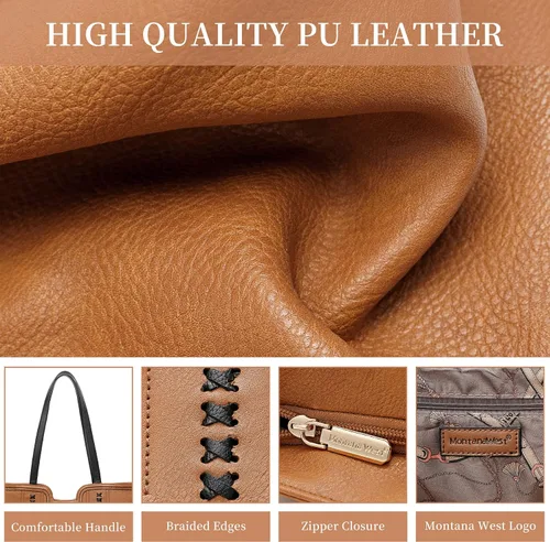 Miniatura 3 de Montana West Bolsa de mano para mujer, bolsa de mano con asa superior, bolsa de hombro de gran