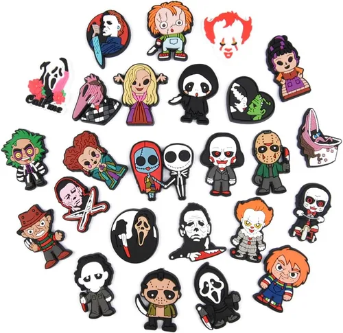 Miniatura 2 de XQNB Dijes de PVC para zapatos, película de terror, accesorios para decoración de zapatos de Halloween, accesorios para niños, niñas, niños