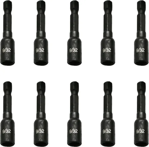 Miniatura 21 de TMAX Juego de 5 piezas de destornilladores magnéticos de acero S2 listo para impactos: 1/4 pulgadas, 5/16 pulgadas, 3/8 pulgadas, 7/16 pulgadas, 1/2