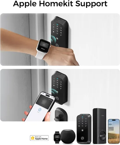 Miniatura 2 de Cerradura inteligente con llave Apple Home, cerradura de puerta de entrada sin llave para puerta delantera, funciona con Homekit, teclado, bloqueo