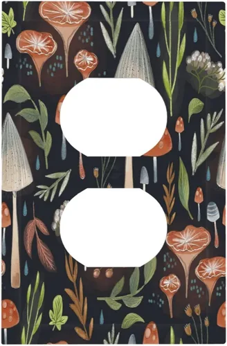 Miniatura 55 de Cubierta decorativa para interruptor de luz, diseño de pájaros y flores florales en blanco y negro, 2 bandas, cubierta decorativa para pared, placa