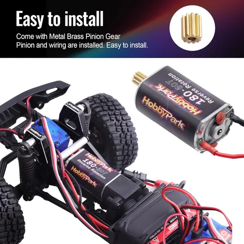 Miniatura 6 de HobbyPark Motor cepillado de alto par 180 50T con engranaje de piñón 11T para Traxxas TRX4M actualizaciones 1/18 RC Crawler Car Aceessories